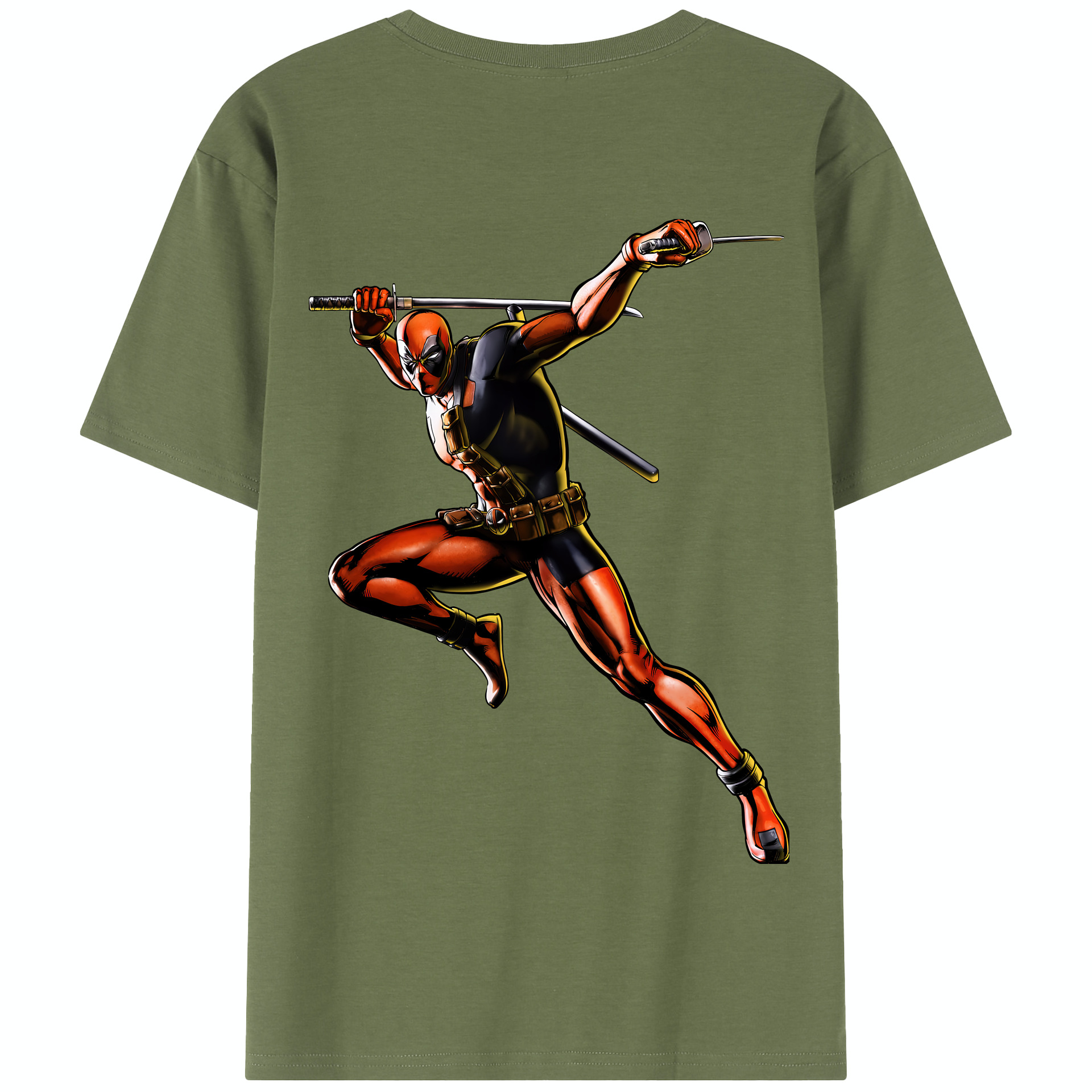 （画像用） Deadpool デッドプール 綿100％半袖Tシャツ（背面プリント）
